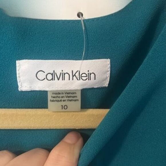 Calvin Klein Teal Sheath Dress | Work to Cocktail | Timeless Classic - Picture 4 of 8